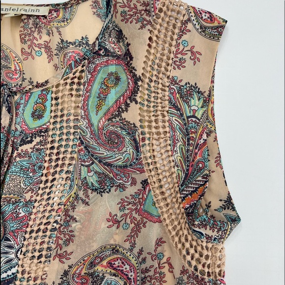 Daniel Rain Multi Color Short Sleeve Blouse Size S - Picture 4 of 11